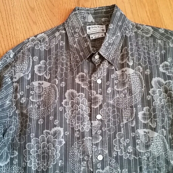 Lucky Brand grey shirt, L - Picture 3 of 6